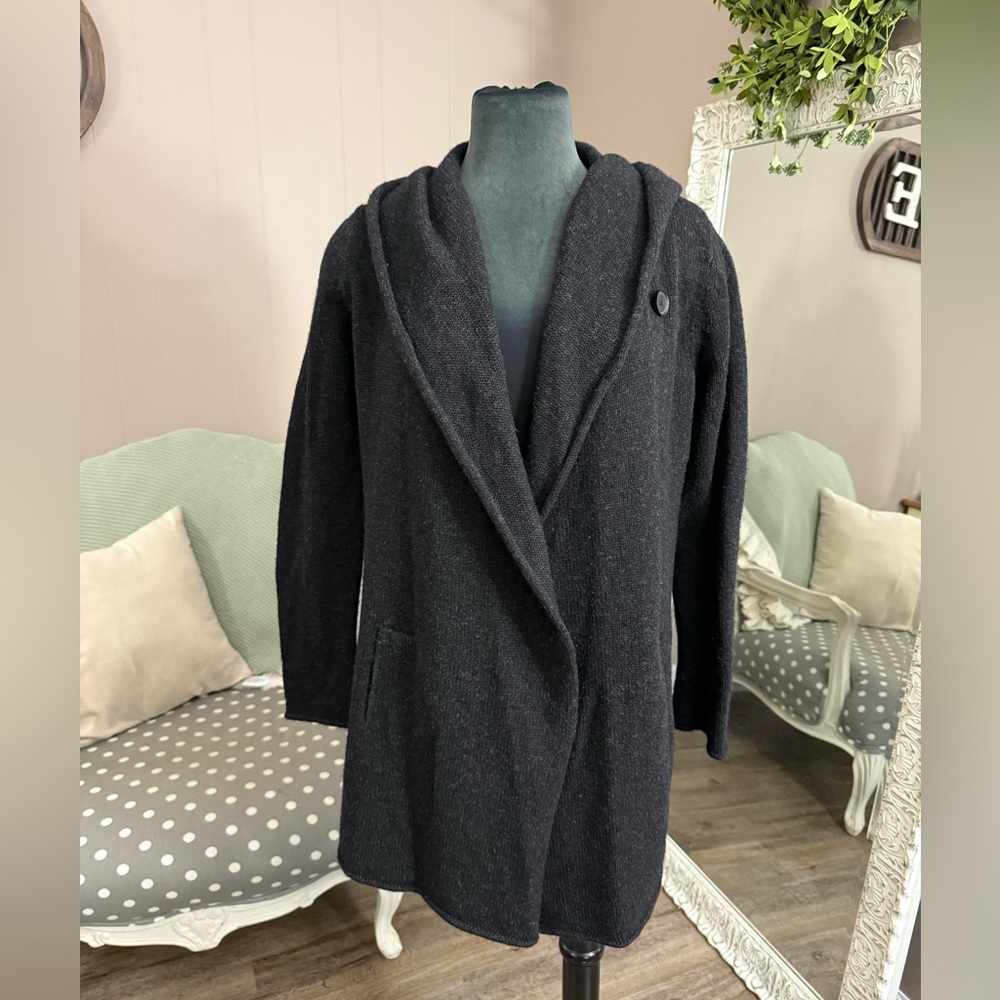 Vince • Open Drape Hooded Duster Cardigan